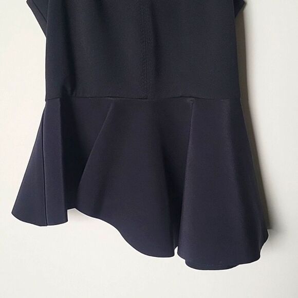 NWT Nicholas Black Peplum Top Sz 4 XS S Ponti Asymmetrical Angled Sexy Feminine - Picture 3 of 14